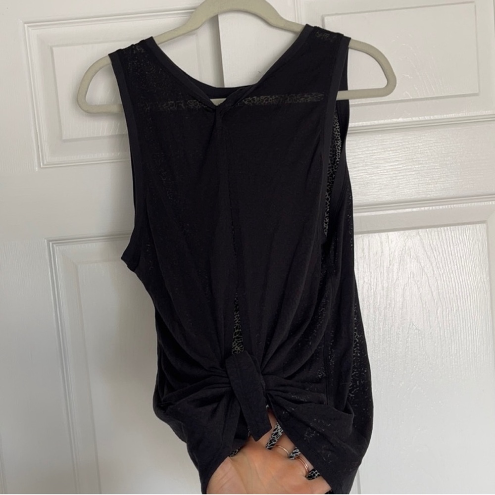 Lululemon Meet Halfway Tie Back Black Tank Polar Shift 4